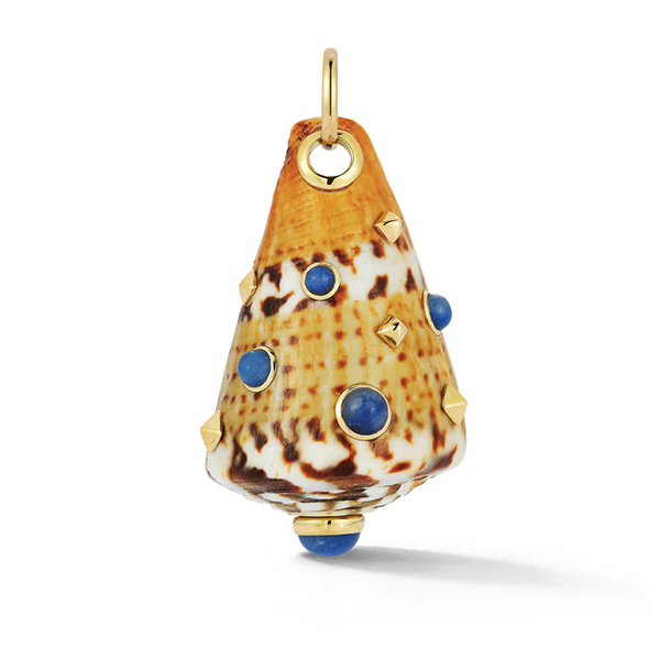 Seaman Schepps 18K Cone Shell Pendant with Blue Aventurine